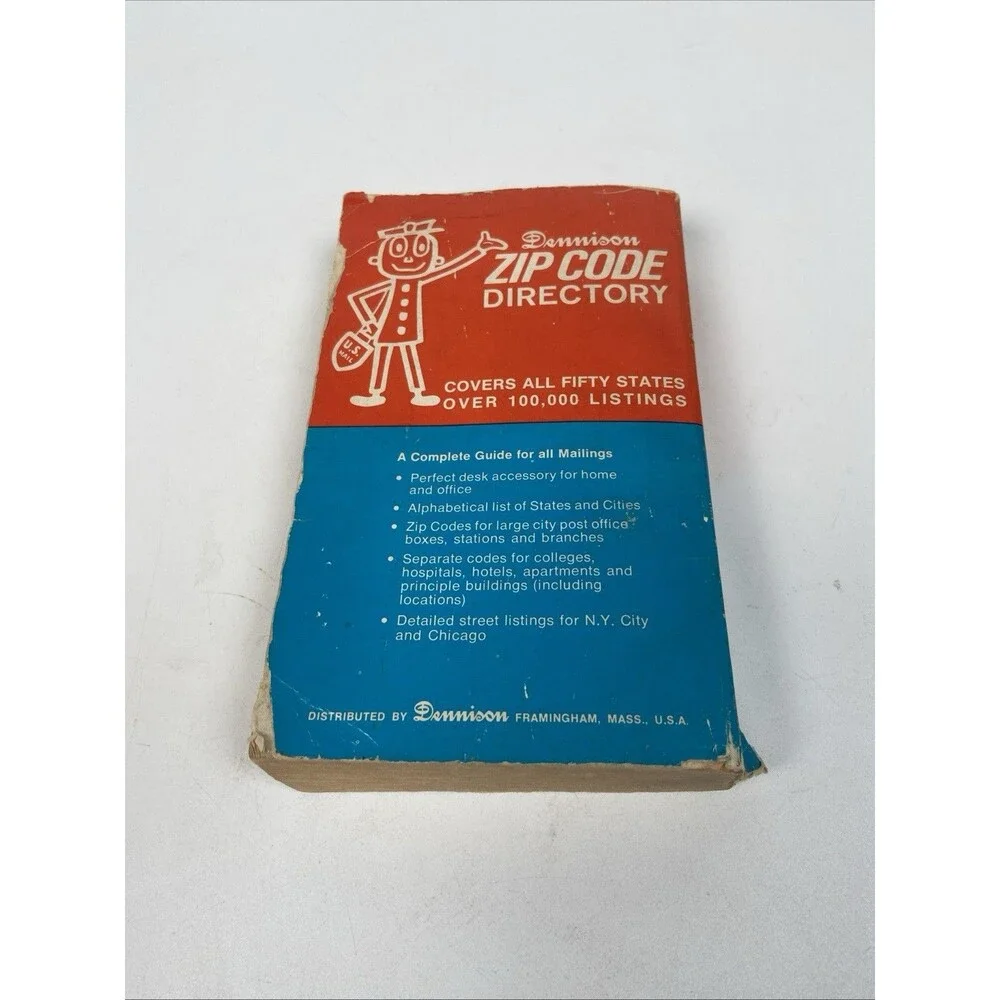Dennison Zip Code Directory PB Covers All 50 States 100,000 Listings VTG 1977